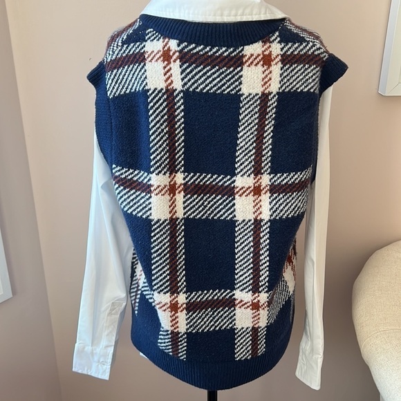RACHEL Zoe l Plaid Vest with Long Sleeve Shirt - Picture 6 of 8
